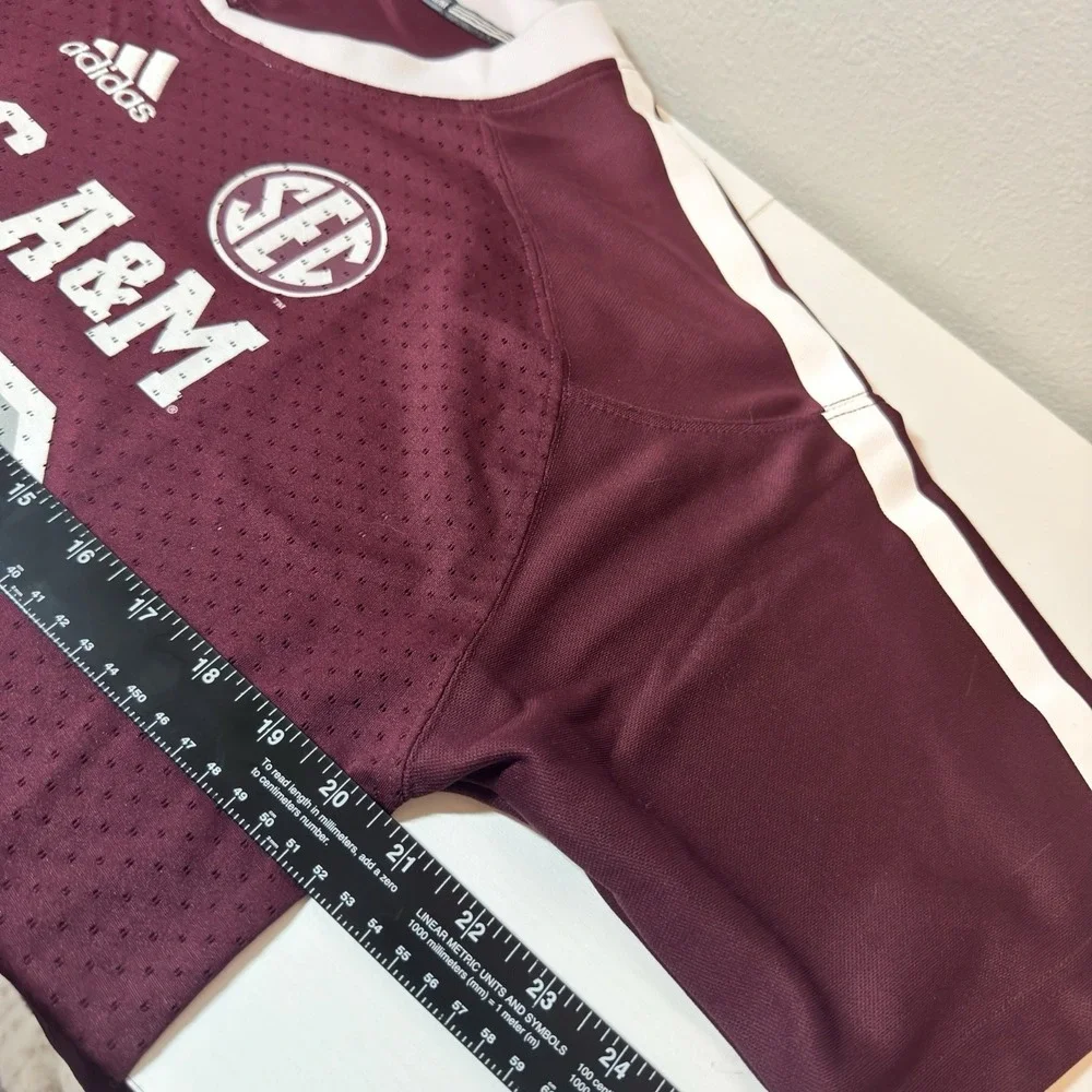 adidas Texas A&M Aggies Maroon SEC 12th Man Football Jersey #12 Size M